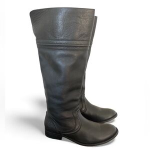 Frye Melissa Trapunto 8 Black Tall Classic Roding Boot Leather